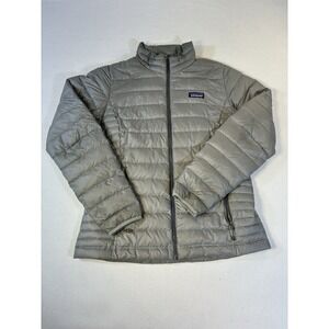 Patagonia Down Sweater Jacket Women's Medium Grey‎ Puffer Full Zip Quilted Coat